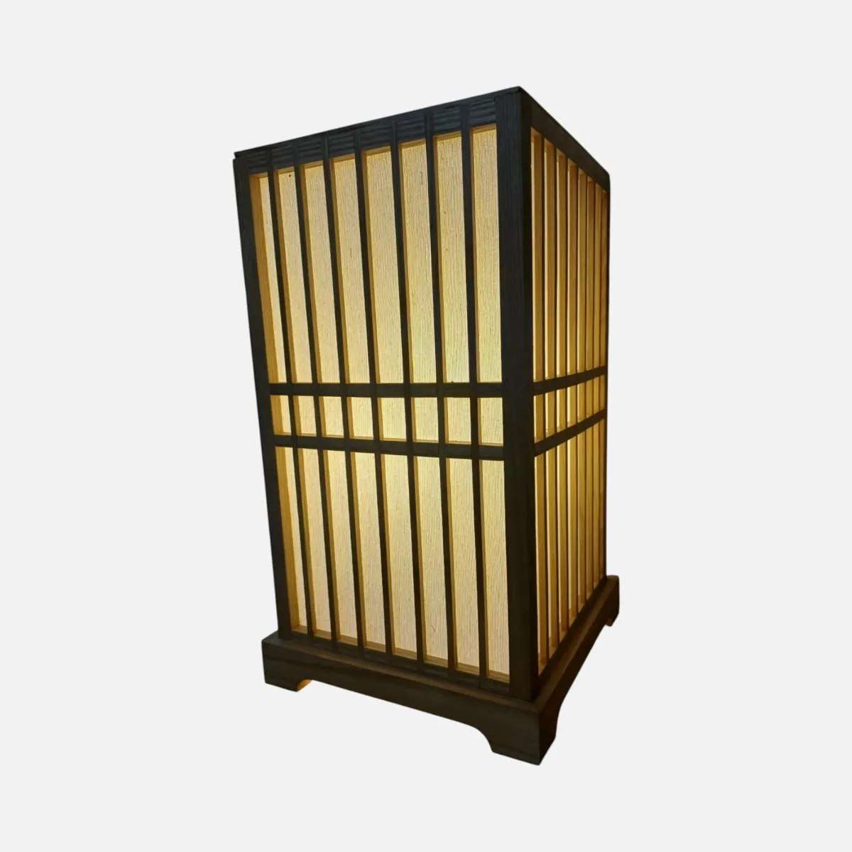 Chụp đèn vải washi phong cách Nhật Bản khung gỗ mộc ánh sáng mờ dịu tối giản